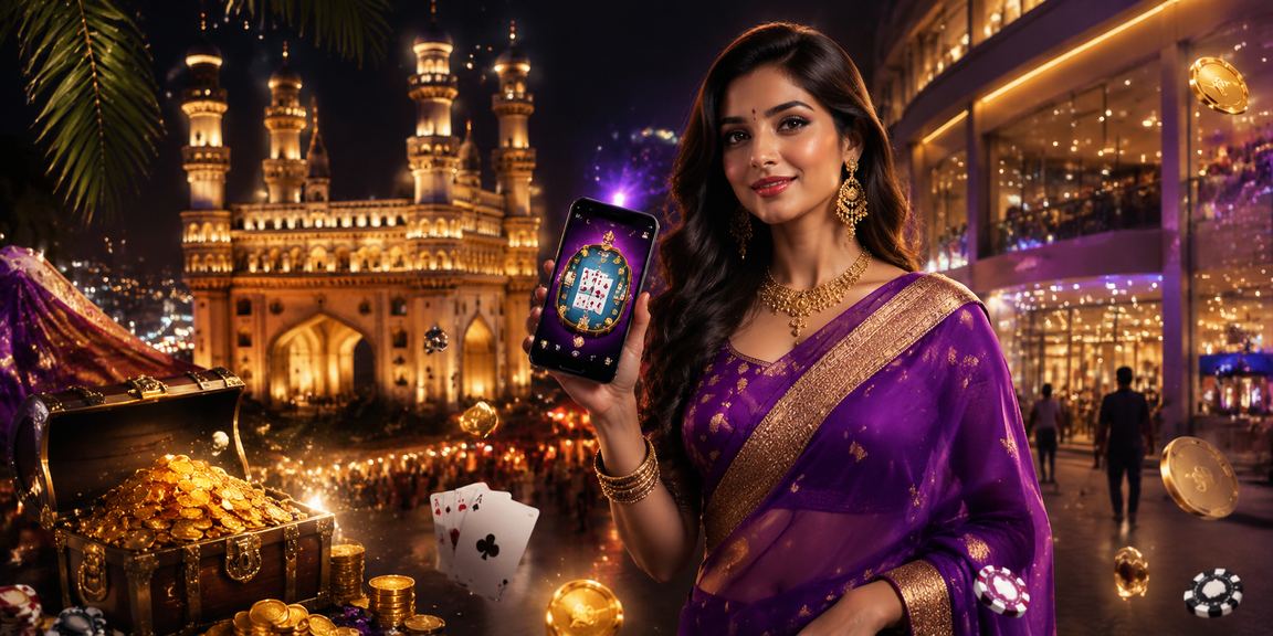Hyderabad night view near Charminar depicting lively betting atmosphere